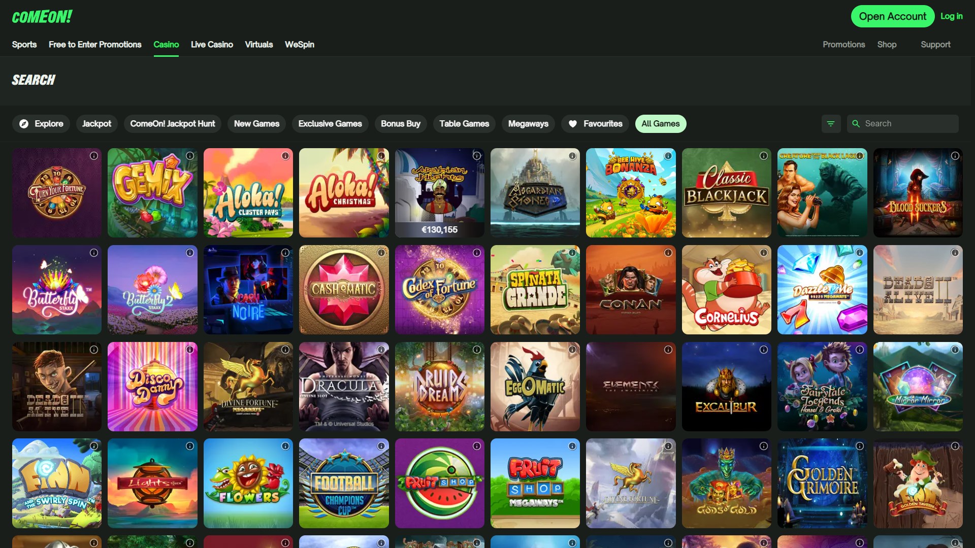 ComeOn Casino screenshot 3