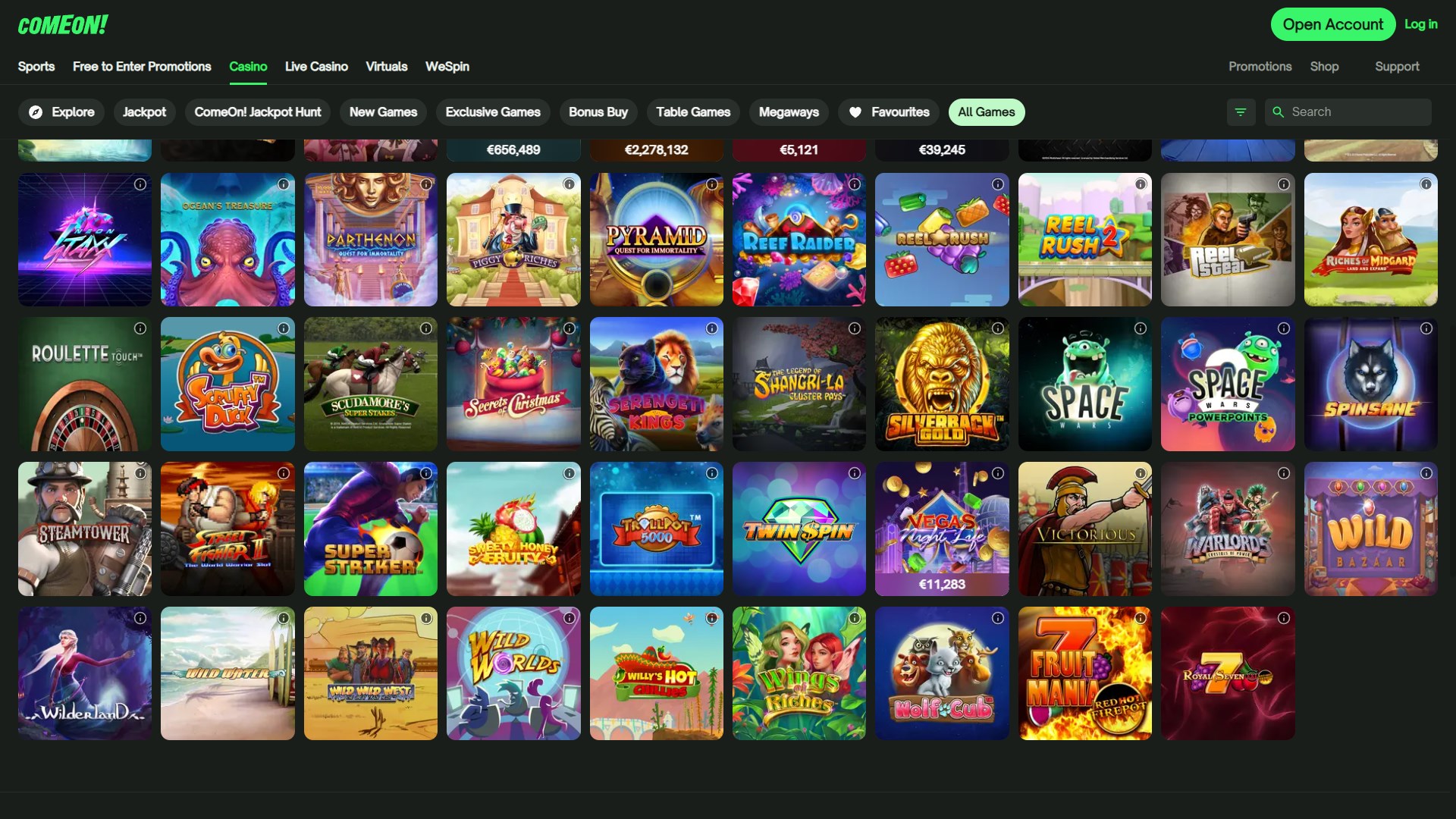 ComeOn Casino screenshot 4