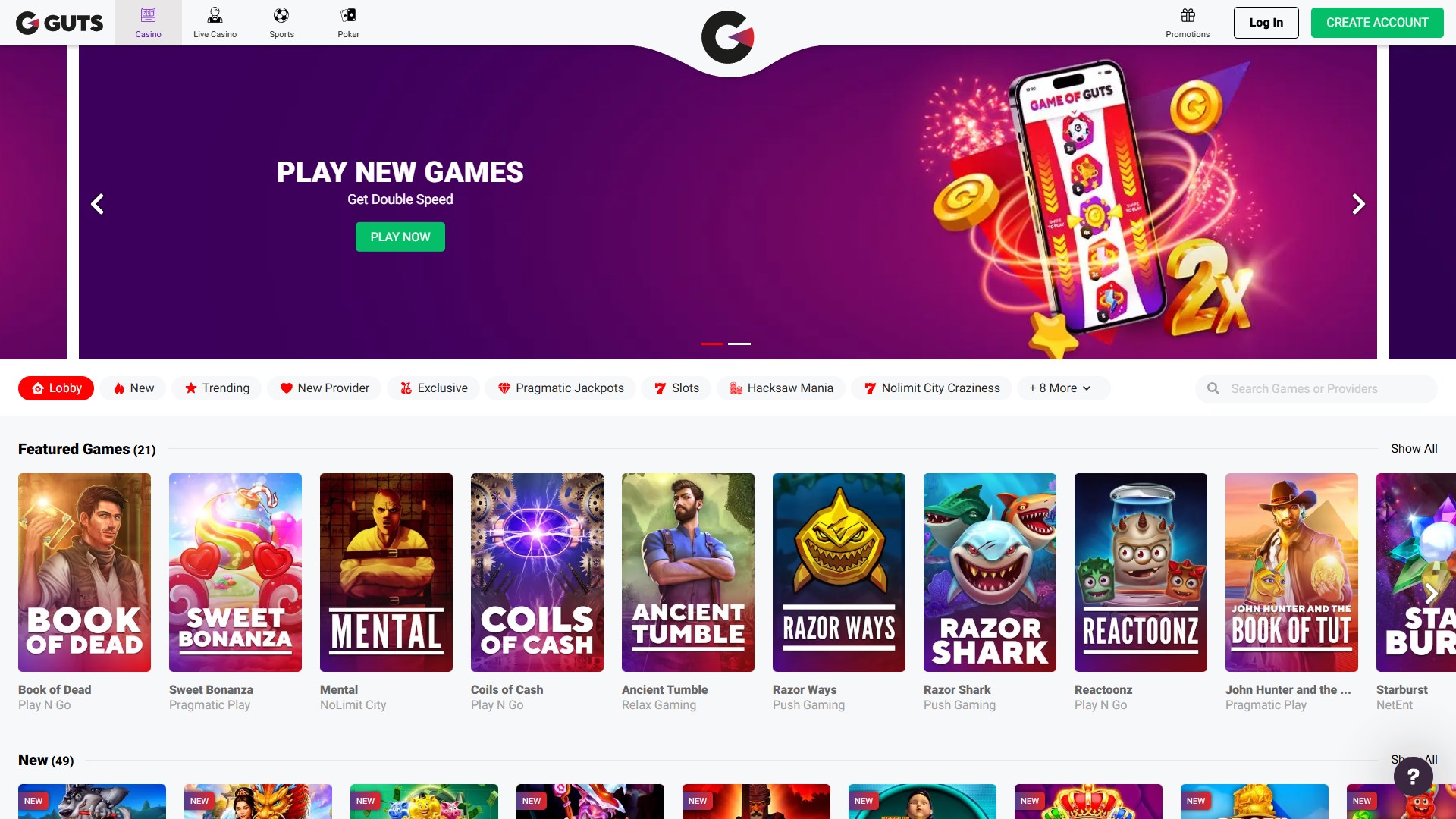 Guts Casino screenshot 1