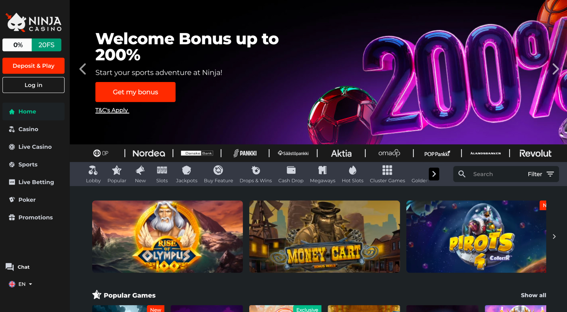 Ninja Casino screenshot 1