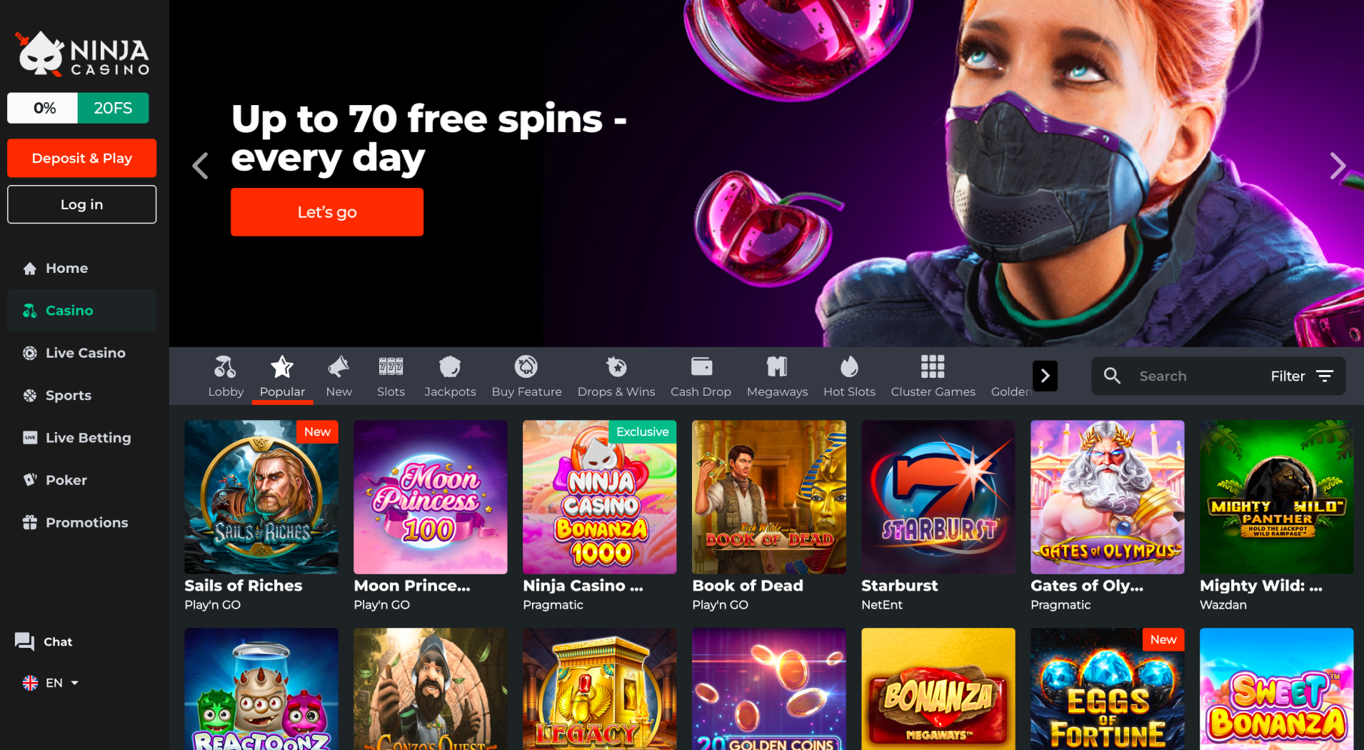 Ninja Casino screenshot 3