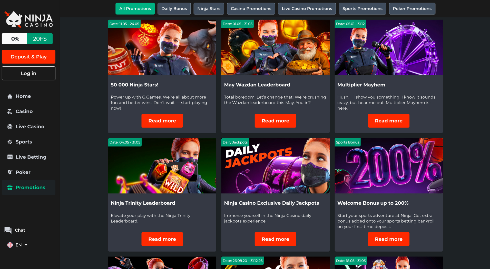 Ninja Casino screenshot 4