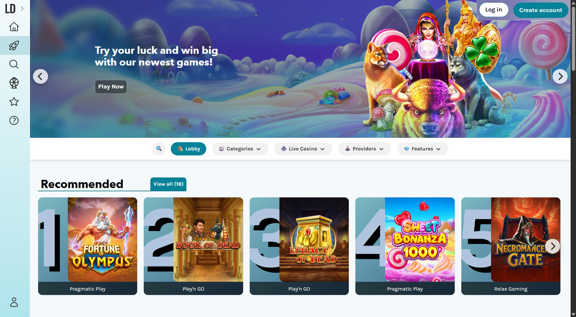 7. LuckyDays Casino- Balansert Online Casino Tilbud