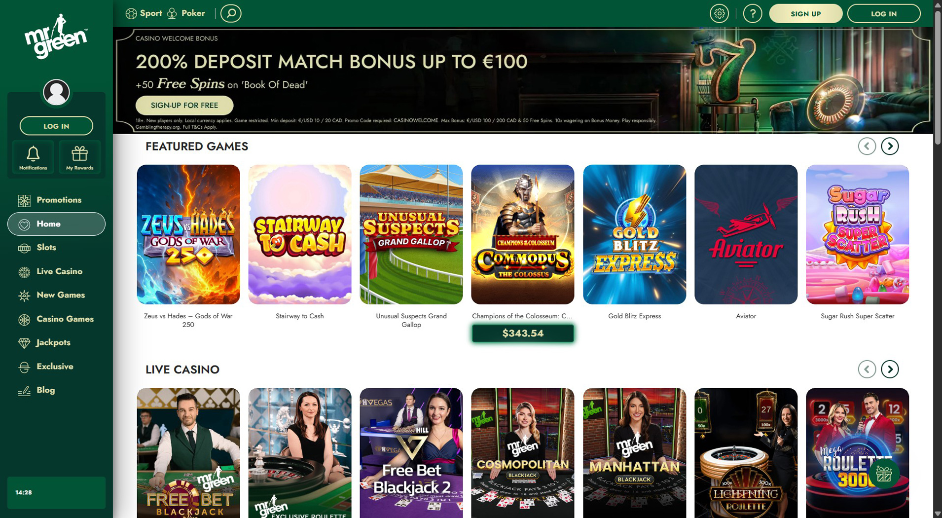 5. Mr Green Casino- Mobile Online Casino Choice